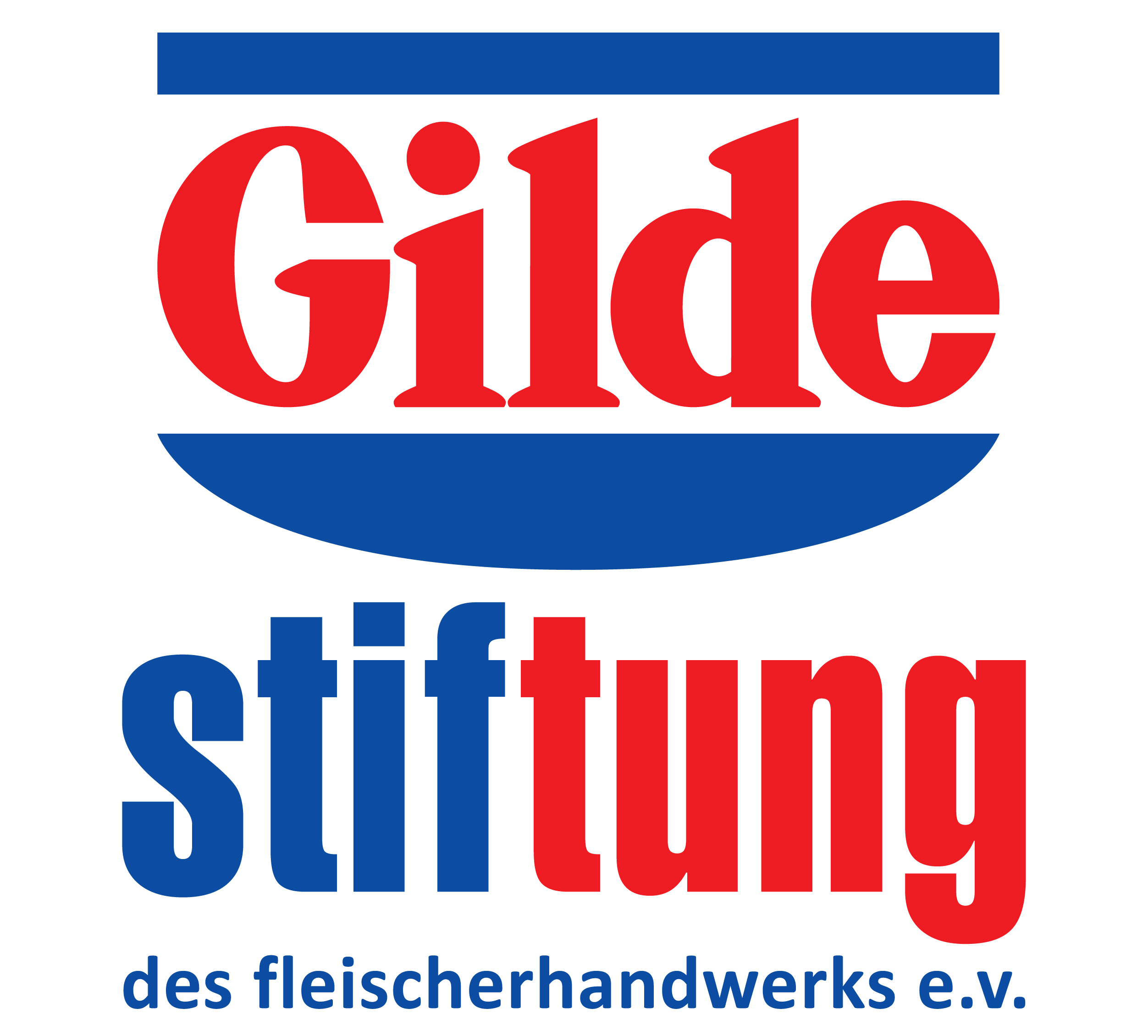 Logo der Gilde Stiftung des Fleischerhandwerks e.v. in blau und rot