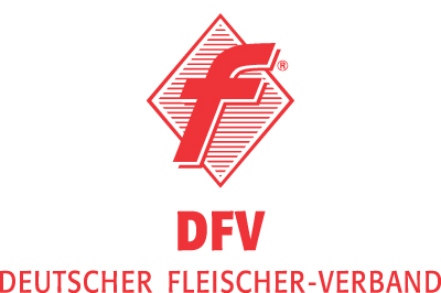 Logo des DFV - Deutscher Fleischer-Verband in der Farbe Rot
