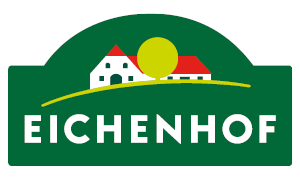 Logo des Eichenhofs - in grün mit Abbildung eines Hauses und eines Baumes